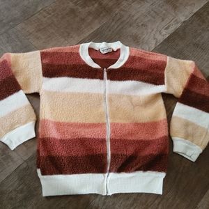 Bean Sprout Knitwear Vintage Striped zip up sweater Medium